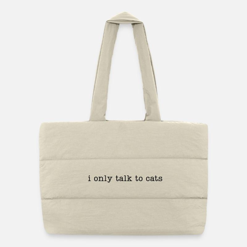 Je ne parle qu’aux chats Sac shopping matelassé