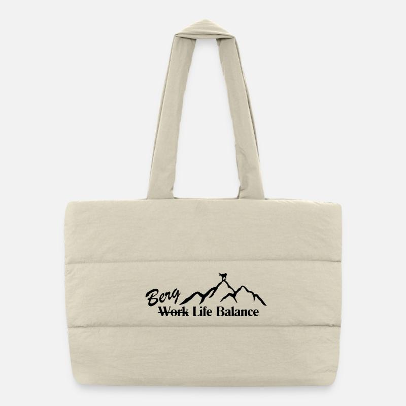 Équilibre de la vie en montagne Sac shopping matelassé