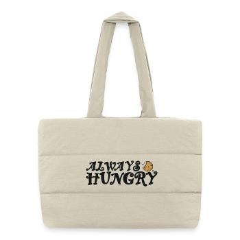 Always hungry mit Cookie - Puffer-Einkaufstasche - Naturweiß - Vorne