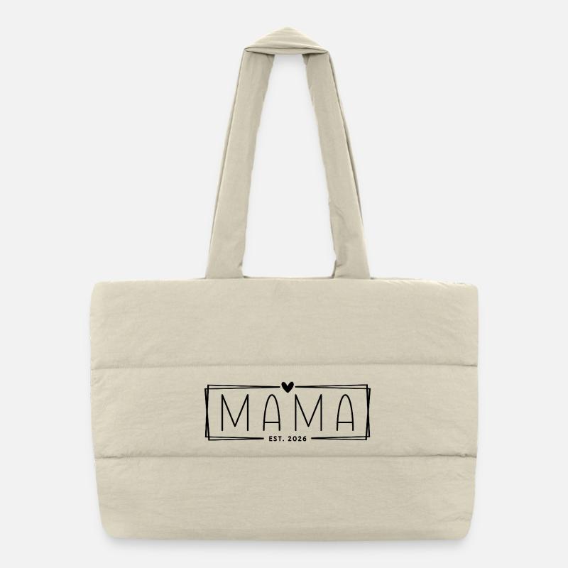 Mama Est. 2026 Puffer-Einkaufstasche