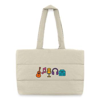 Musique Passion Ondes sonores Cadeau de design - Sac shopping matelassé - blanc naturel - Devant