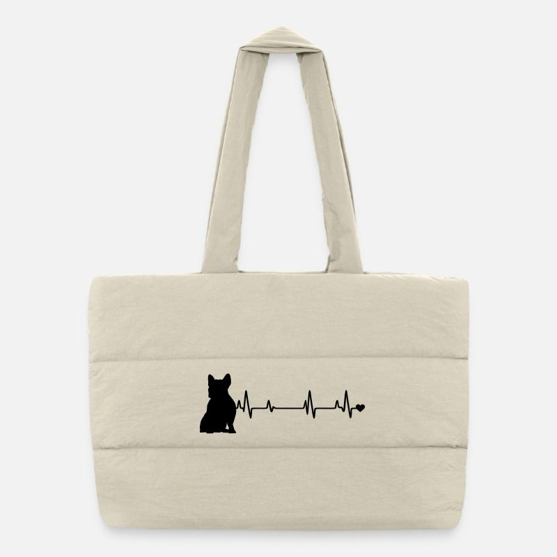 Chien - Sac shopping matelassé - blanc naturel