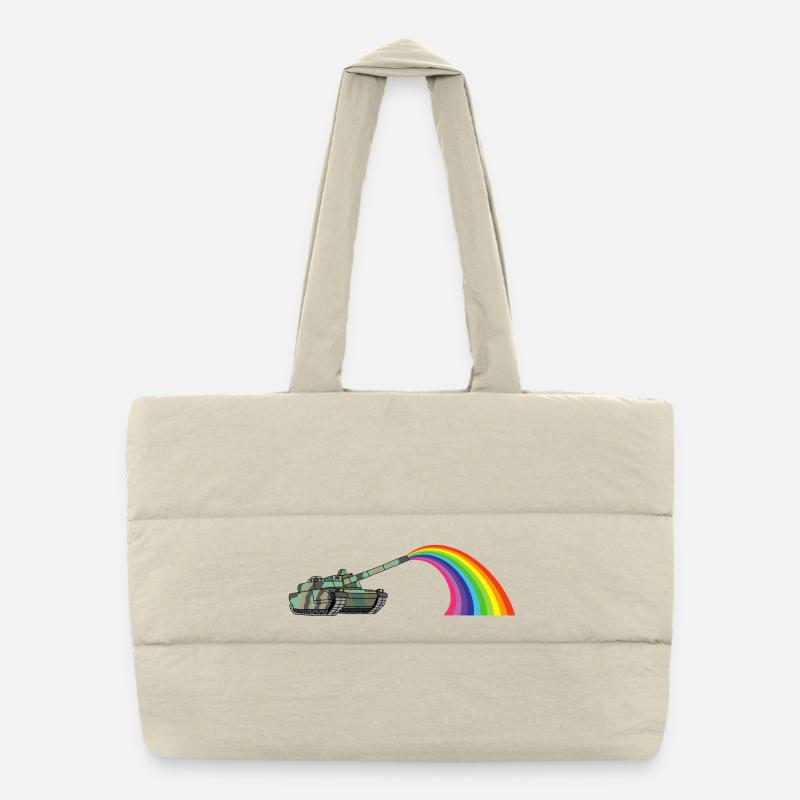Rainbow tank Puffer Shopping Bag