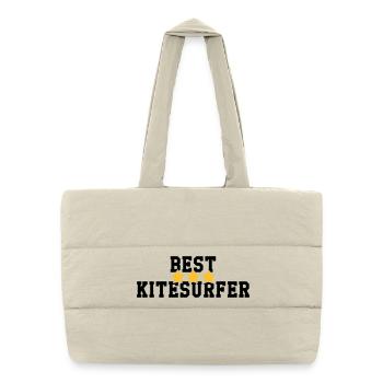 Kitesurfen / Kitesurfer / Kiteboarden / Kitesurf - Puffer-Einkaufstasche - Naturweiß - Vorne