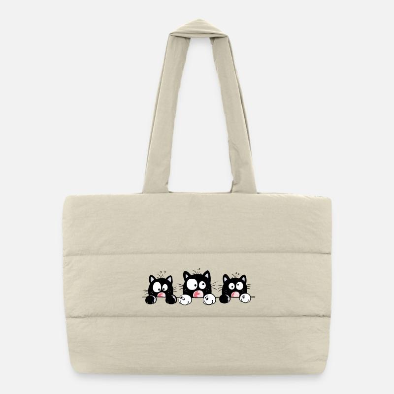 Funny Cats Puffer Shopping Bag