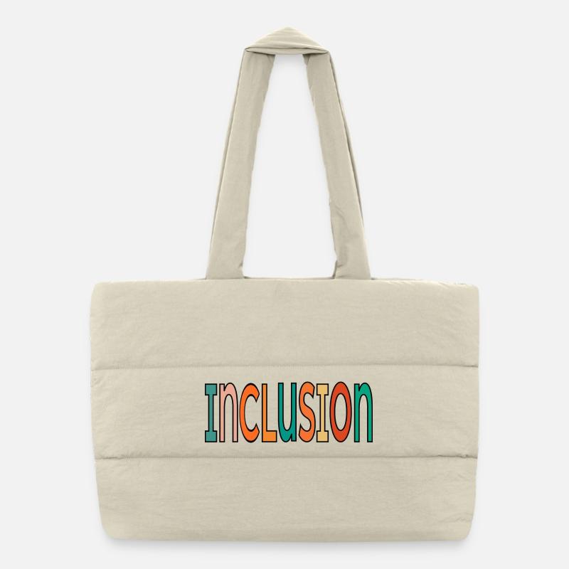 Inclusion de lettrage rétro - Diversité Égalité Sac shopping matelassé
