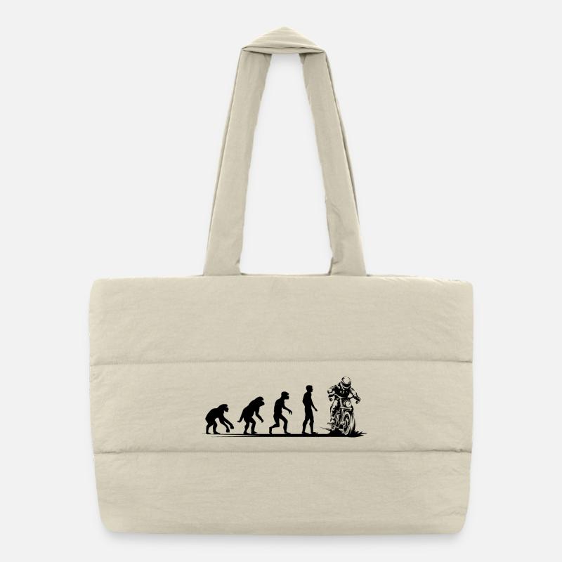 Évolution de la moto Funny Biker Cafe Racer Icon Sac shopping matelassé