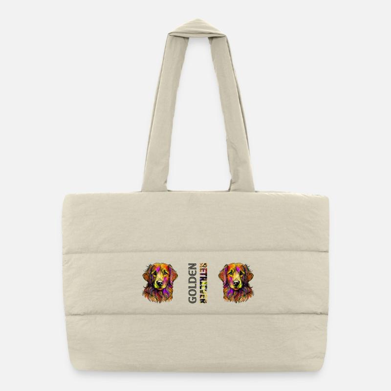 Golden Retriever Puffer-Einkaufstasche