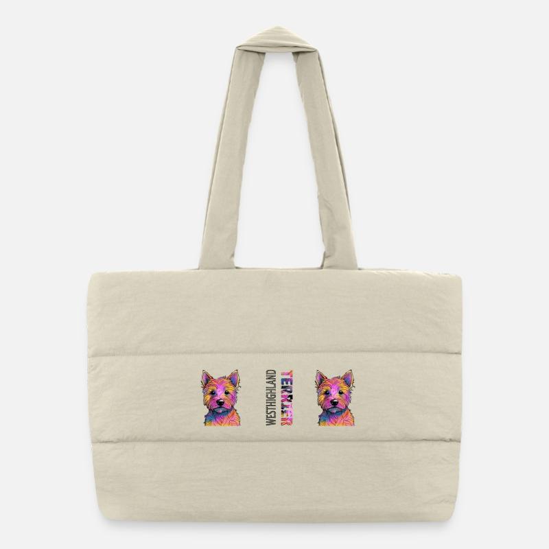 West highland terrier Puffer Shopping Bag
