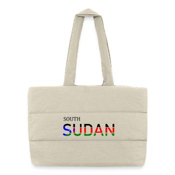 Abstract Design with Colorful Geometric Patterns - Puffer Shopping Bag - natural - Front