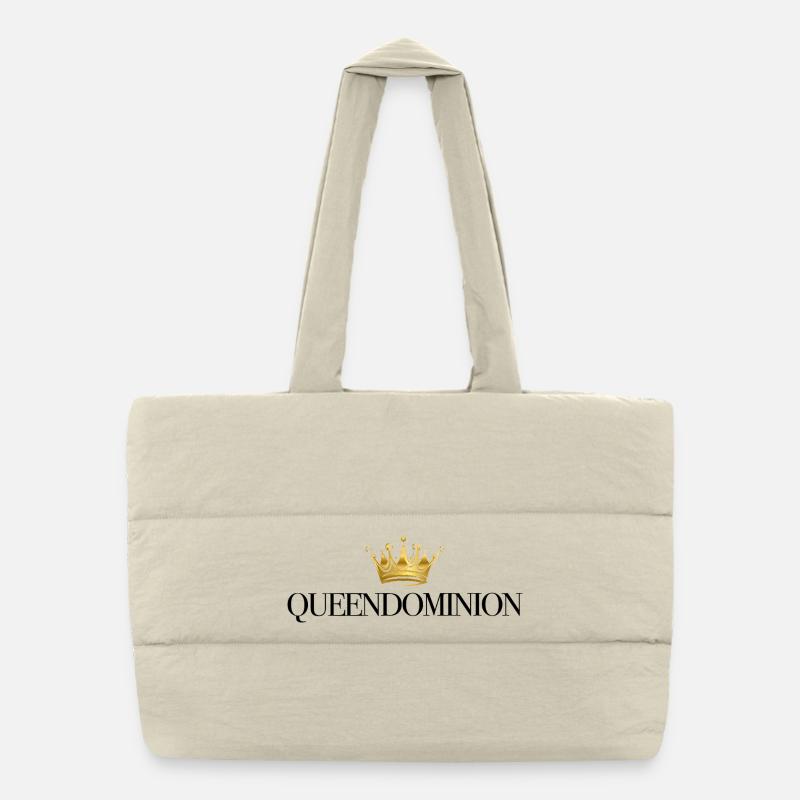 Couronne dorée sur fond noir Sac shopping matelassé