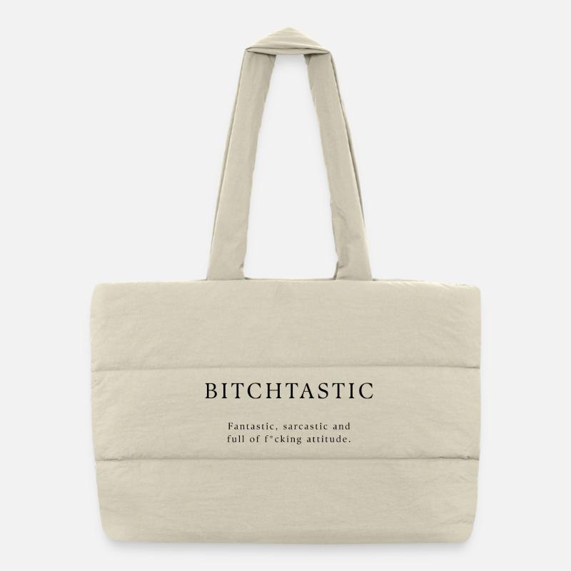 Bitchtastic - For confident women and feminists - Puffer-Einkaufstasche - Naturweiß