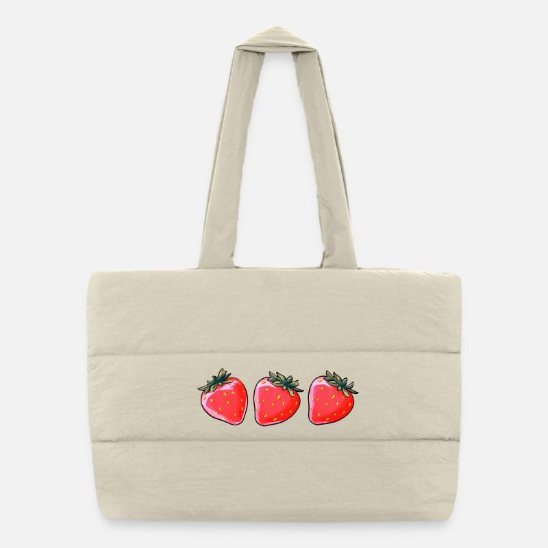 De jolies fraises Sac shopping matelassé