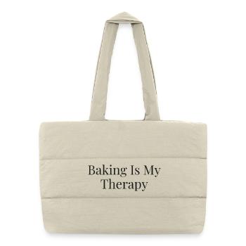 Backen Ist Meine Therapie - Puffer-Einkaufstasche - Naturweiß - Vorne