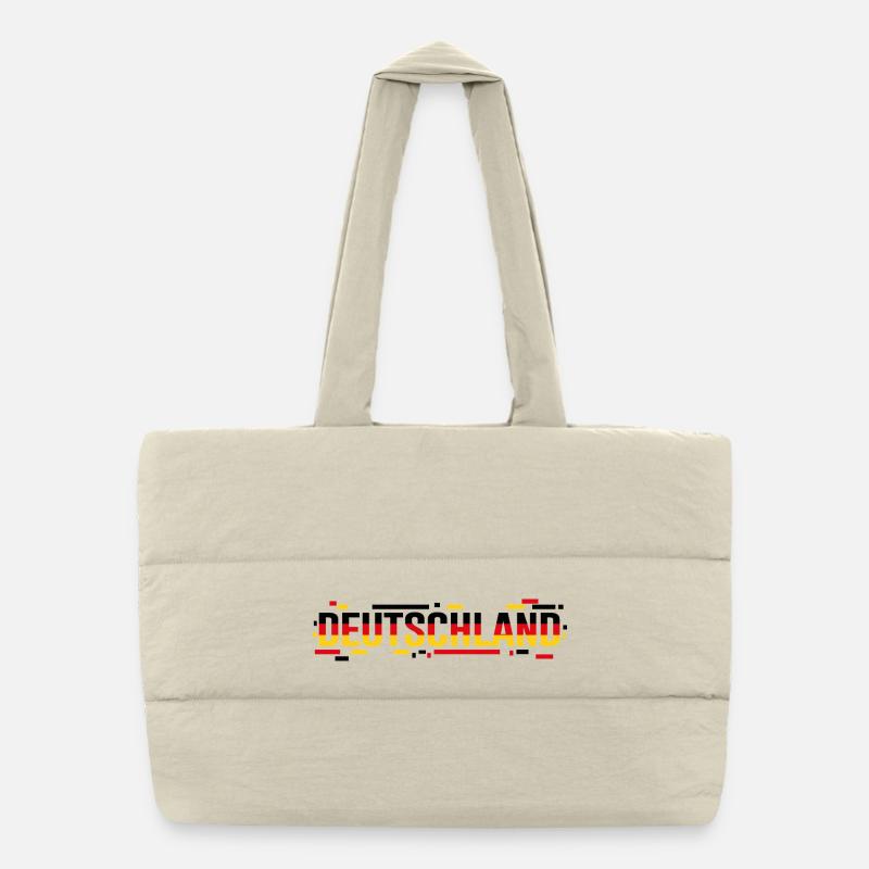 ALLEMAGNE – Typographie du style du drapeau glitch Sac shopping matelassé