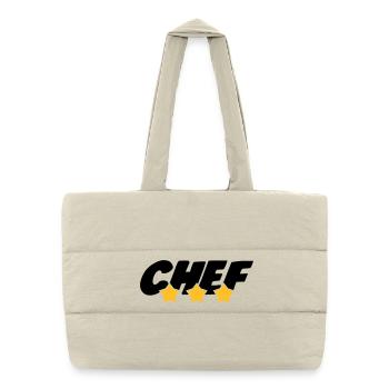 Chef - Cuisine - Patron - Boss - Cooking - Food - Puffer Shopping Bag - natural - Front
