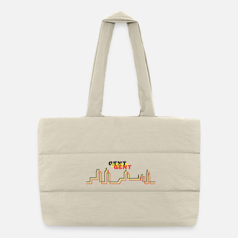 Skyline tricolore minimaliste de Gand Sac shopping matelassé