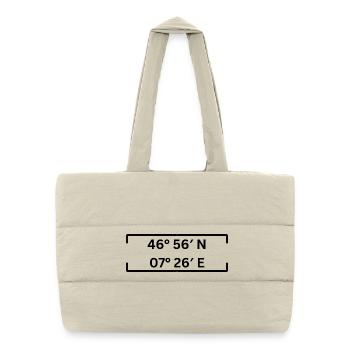 Koordinaten Bern Minimalistisch - Puffer-Einkaufstasche - Naturweiß - Vorne
