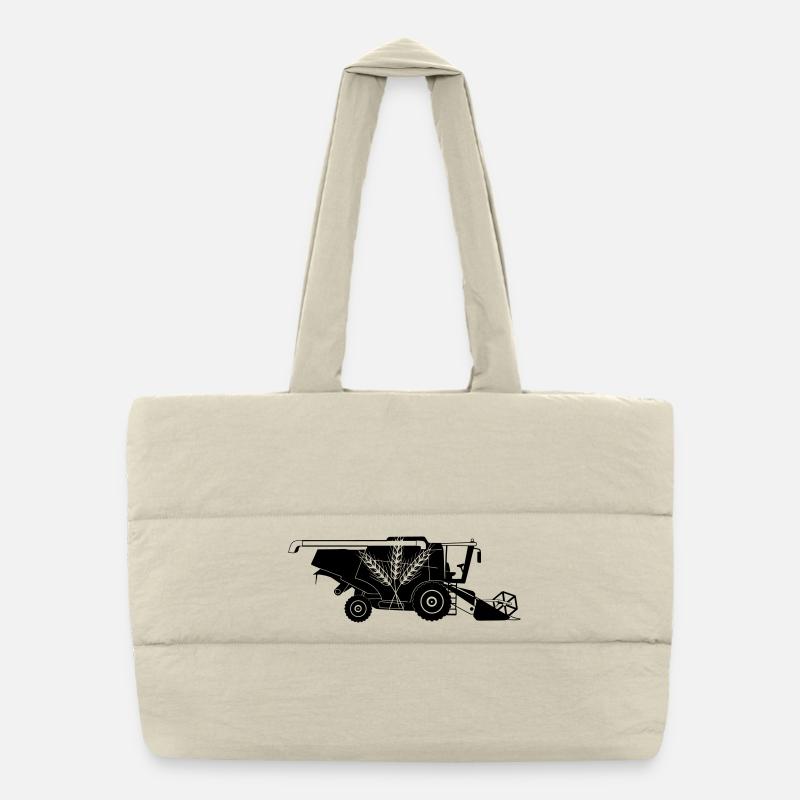 Moissonneuse-batteuse avec logo à trois tiges de grain Sac shopping matelassé
