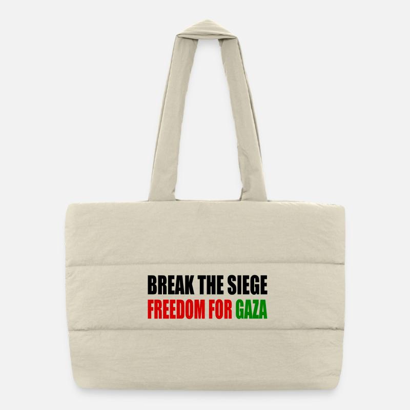 break the siege freedom for gaza - Puffer-Einkaufstasche - Naturweiß