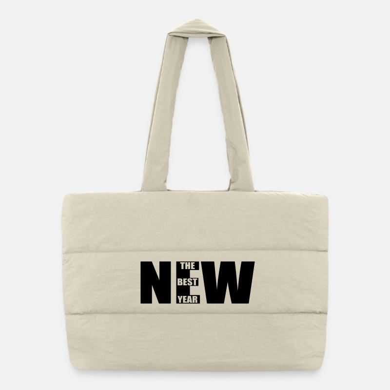 New – The Best Year Bold Typography Design Puffer-Einkaufstasche