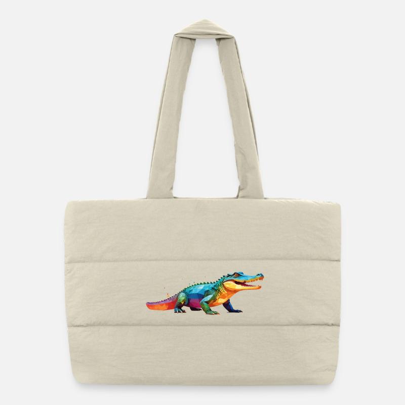 kroko_poly4 Puffer-Einkaufstasche