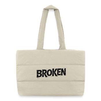 Broken Typo Graffiti - Puffer Shopping Bag - natural - Front