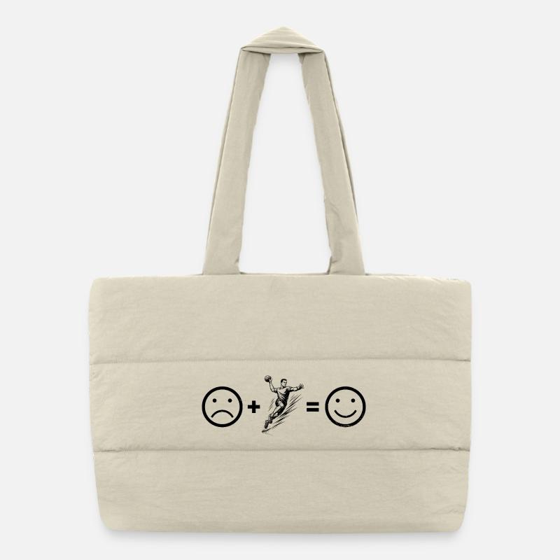 Clear handball motif for every day for men Puffer Shopping Bag