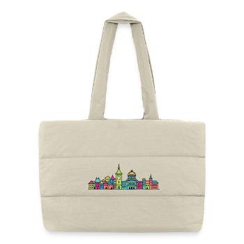 Silhouette urbaine de Berne Zytglogge Art moderne en ligne - Sac shopping matelassé - blanc naturel - Devant