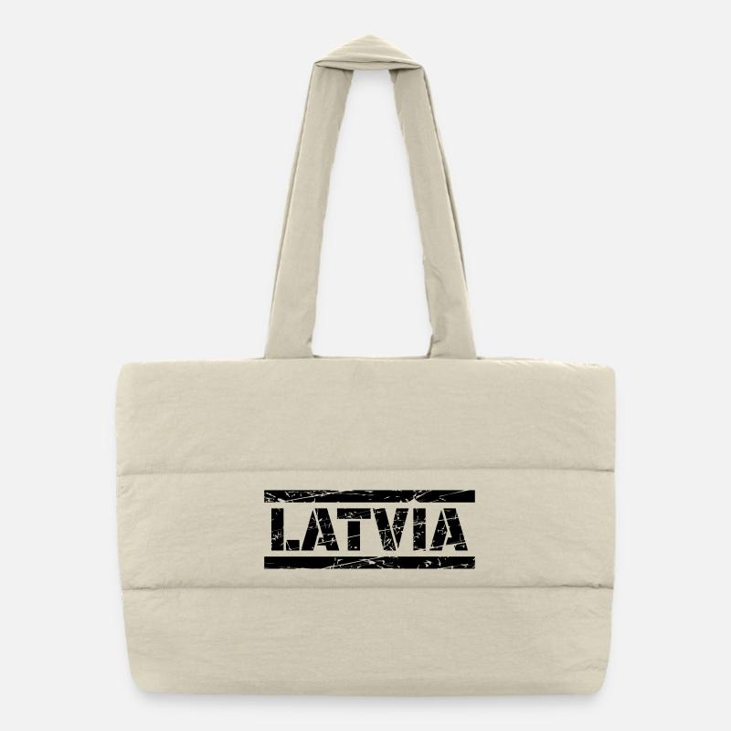 Latvia - Puffer-Einkaufstasche - Naturweiß