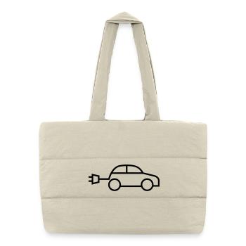 electric car e-car electric car - Puffer Shopping Bag - natural - Front