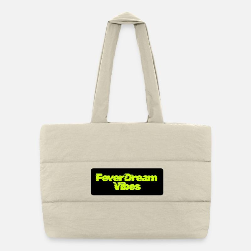 Fever Dream Vibes: Neon Lettering Puffer Shopping Bag