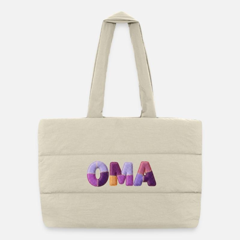 Granny Patchwork Letters Top Trend Puffer Shopping Bag