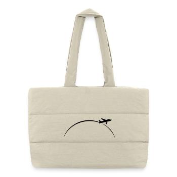 avion - Sac shopping matelassé - blanc naturel - Devant