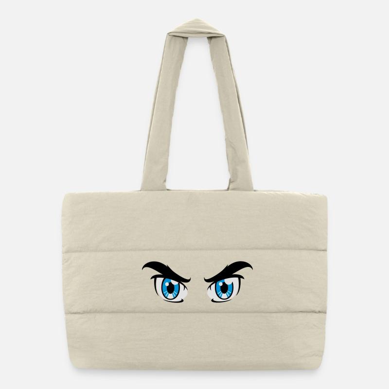 eyes, cartoon, comic Puffer Shopping Bag