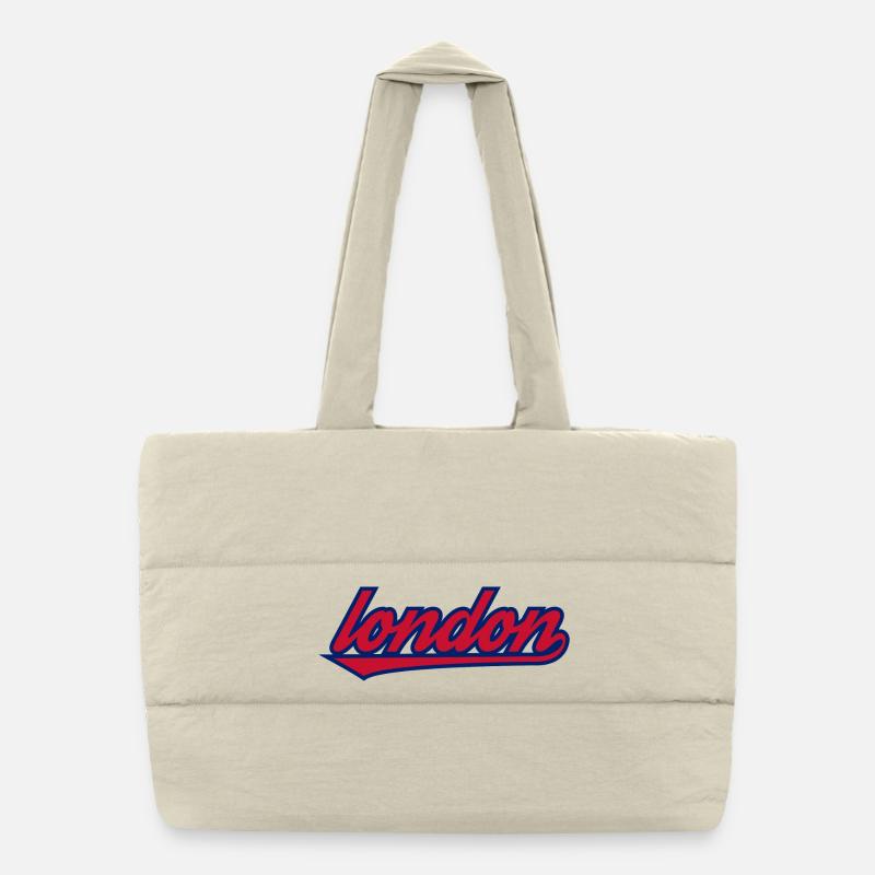 Sous-entendu rétro du script londonien Sac shopping matelassé