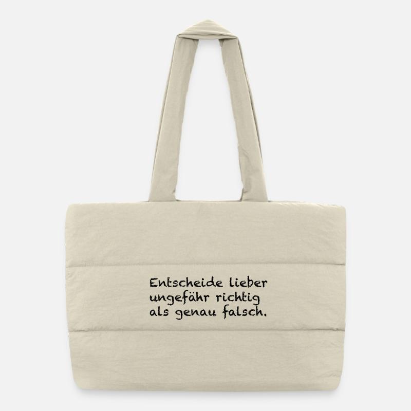 Il vaut mieux décider à peu près à droite que... Sac shopping matelassé