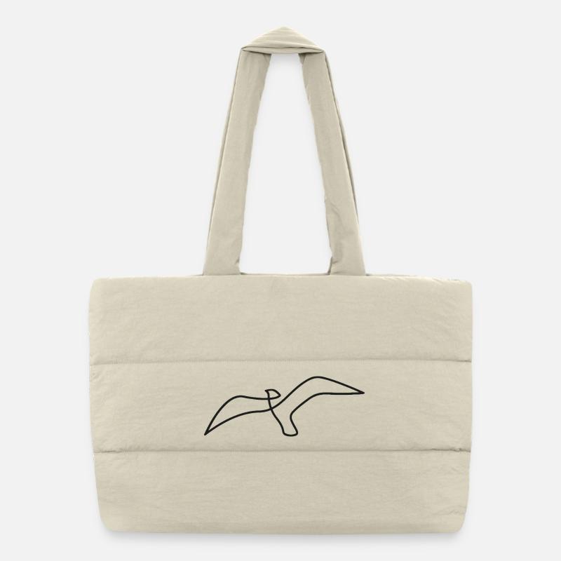 Bird sketch – elegant motif for nature lovers Puffer Shopping Bag