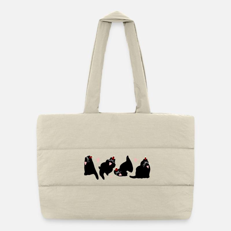 CHATS DE NOËL Sac shopping matelassé