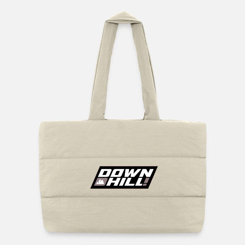 Downhill Mountain Trail Logo Puffer Shopping Bag