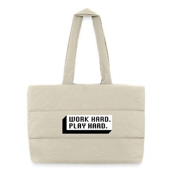 Work Hard. Play Hard. (Black) - Puffer Shopping Bag - natural - Front