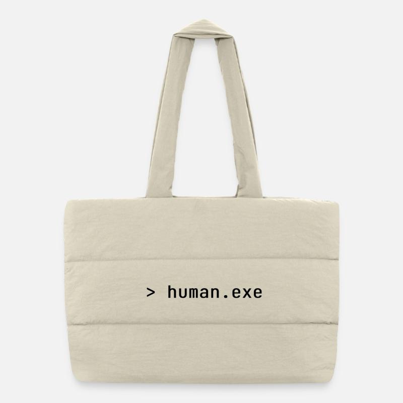human.exe - Puffer-Einkaufstasche - Naturweiß
