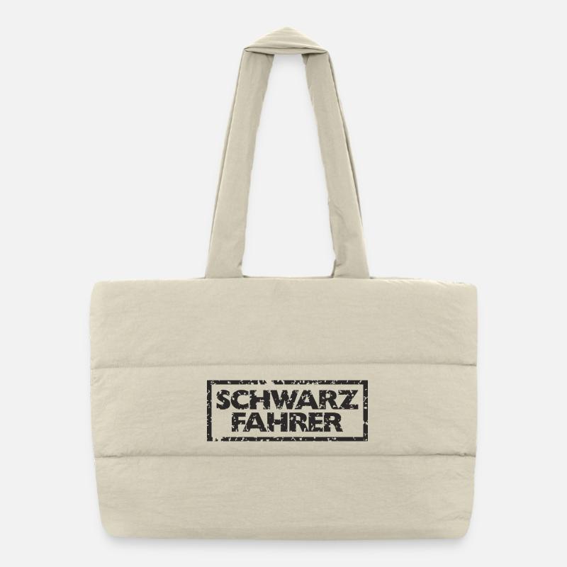 Schwarzfahrer (Vintage Schwarz) Puffer-Einkaufstasche