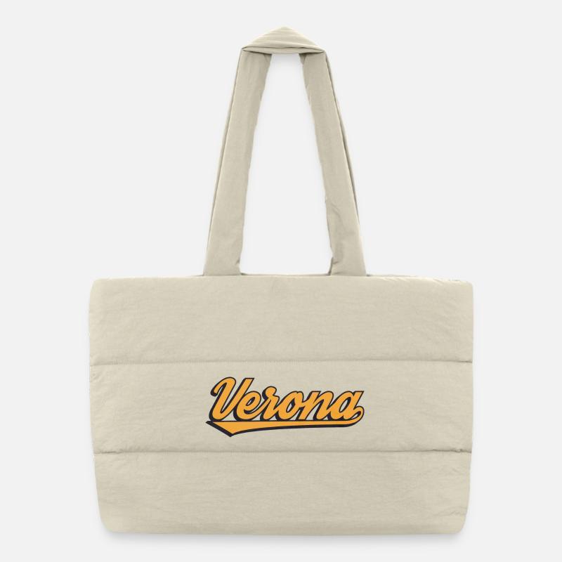 Verona Retro Script Logo Puffer-Einkaufstasche