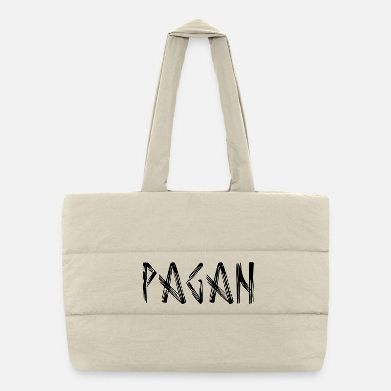 Pagan lettering logo Puffer Shopping Bag