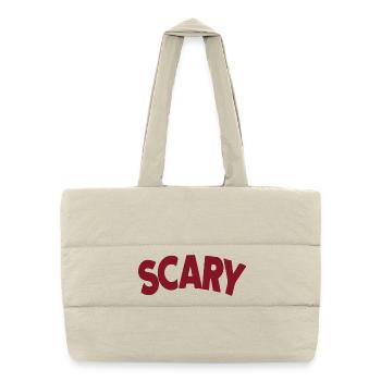 Lettrage Scary Rouge Bold - Sac shopping matelassé - blanc naturel - Devant