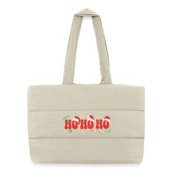 Hohoho - Santa Claus Hat - Puffer Shopping Bag - natural - Front