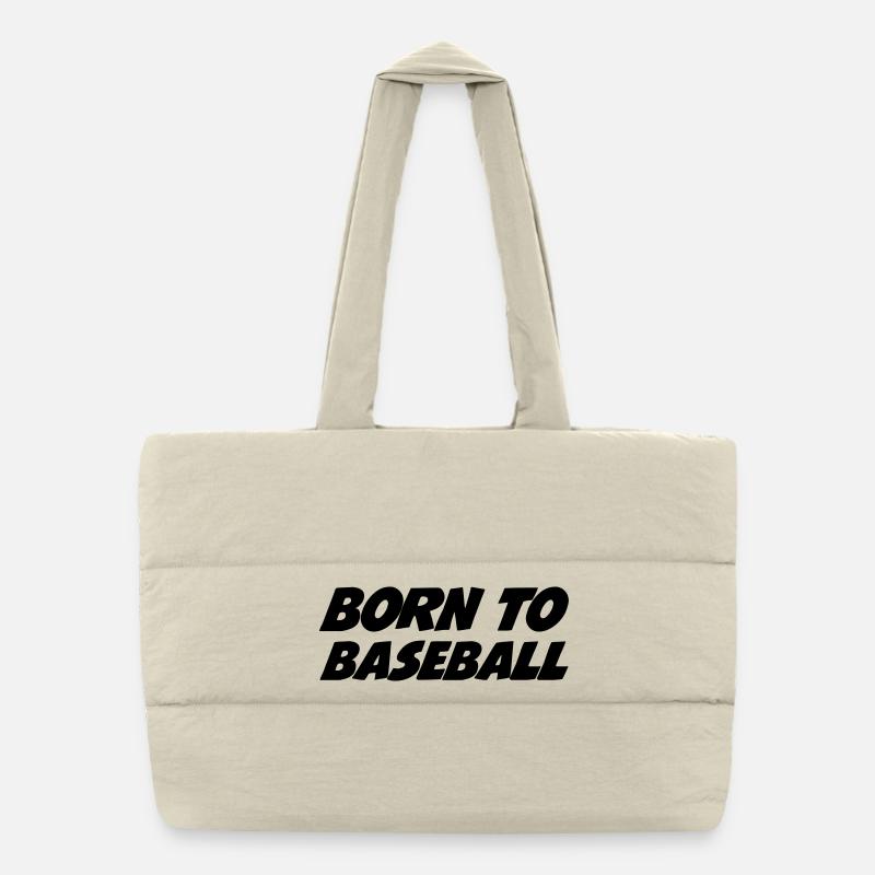 Born to Baseball Puffer Shopping Bag