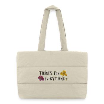 Merci pour tout - Sac shopping matelassé - blanc naturel - Devant