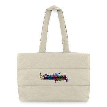 Colorful Notes Music Watercolor - Puffer Shopping Bag - natural - Front